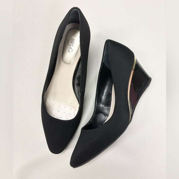 Alfani Shoes - Alfani Step and Flex Elegant Black Wedge Heels size 9